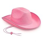 Western Style Pink Cowgirl for Women Girl Felt Black White Blue Green Purple Red Plain Cowboy Hats