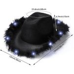 LED Cowboy Hats Blinking Pink Feather Cowboy Hat with Light up - Image 7
