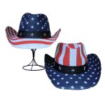 Men Paper Straw Cowboy Hat USA American Flag Painting Shapable Brim Sombreros Texas Western Cowboy Straw Hat Men