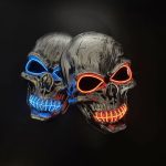 Wholesale Skull Full Face Mask Halloween Cosplay Horror Luminous LED Mask 10 Single Color for Choice Party Glow Mask - Image 4