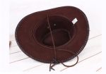 CAN-210 Wholesale Wide Brim Cheap Man Women Western Chapeau, Good Quality Pu Leather Gambler Cowboy Hats - Image 3