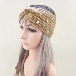 Fashion Pearls Knitted Headband Women Cross Knotted Bands Autumn Winter Ear Warmer Protectors Wide Turban Hair Accessories - Image 6