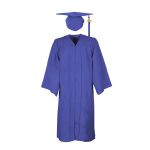 Shiny Fabric University Graduation Cap Gown Tassel College Grad Unisex Uniform Adults With 2024 Year Drop - Image 5