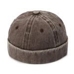 Washed Cap Without Brim Visorless Docker Hats Vintage Dstressed Brimless Baseball Caps With Custom logo - Image 9