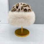Autumn Winter Women's New Plush Leopard Mongolian Northeast Princess Ear Protection Fur Warm Beanie Hats - Image 3