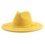 Wholesale High Quality Pink Wide Brim Women Hats Vegan Suede Fedora Hat Formal Dress Cap - Image 26