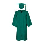 Shiny Fabric University Graduation Cap Gown Tassel College Grad Unisex Uniform Adults With 2024 Year Drop