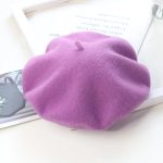 Berets-EA138 2022 Vintage Felt 100% Custom Wool  Embroidery Red Berets Girl Beret Caps for Women - Image 46
