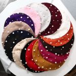 Autumn Winter Wholesale Fashion Pearl Beret Women Pearls Black Beret Cap Cashmere Beret Hat for Women