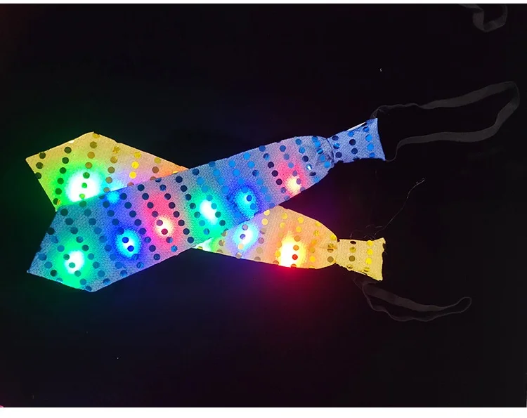 Stylish LED Tie and Bowtie for Nightclub Bar Disco Atmosphere-Creative Luminous Novelty for Parties