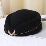 Woolen Stewardess Hat Vintage Ladies Beret Temperament Solid Color Women Caps for Dinner Stage Performance - Image 7