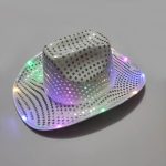 LT-12 Custom Unisex PINK Led Jazz Light up SEQUIN Cowgirl Cowboy Hat Wholesale White Western Women Men Party HAT - Image 10