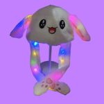 LED Light 3D Embroidered Rabbit Ears Winter Hat Waterproof Plush Airbag Magnet Cap with Soft Fruit Bows Pattern Woven Beanies - Image 5