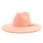 Wholesale High Quality Pink Wide Brim Women Hats Vegan Suede Fedora Hat Formal Dress Cap - Image 40