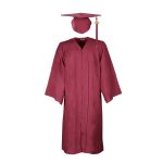 Shiny Fabric University Graduation Cap Gown Tassel College Grad Unisex Uniform Adults With 2024 Year Drop - Image 12