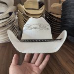 Factory Sale High Quality Mexico Countryman  Long Horn Cowboy Hat Breathable Cowgirl Straw Hat Hard Shell Lifeguard Bangora Hat - Image 4