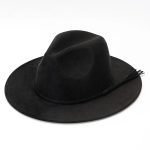 Wholesale Classic Tissue Rope Band Wide Brim Felt Hat Formal Dress Suede Fedora Hat for Women Men - Image 15