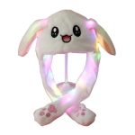 LED Light 3D Embroidered Rabbit Ears Winter Hat Waterproof Plush Airbag Magnet Cap with Soft Fruit Bows Pattern Woven Beanies - Image 6