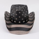 Fashion High Quality Paper Straw Wholesale Wide Shapable Brim Cowboy Hat Usa Flag Stipple Printed Adult Sun Hats - Image 6
