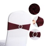 Colorful Stretch Spandex Bow Decoration Chair with Universal Buckle Slider for Wedding Hotel Banquet Birthday Party - Image 34
