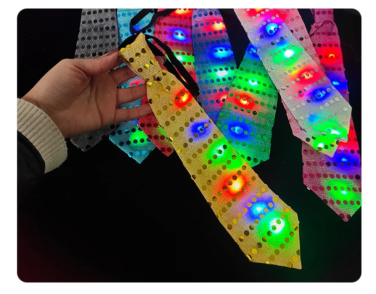 Stylish LED Tie and Bowtie for Nightclub Bar Disco Atmosphere-Creative Luminous Novelty for Parties