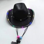 LU-0304  Lights Mini Pet Cute Dogs  Pet  Accessories Costume  Bandana for Party Light up Adjustable Dog Cowboy Hat - Image 9