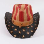 High Quality Cool Texas Style Paper Straw Wholesale Man's Wide Brim Cowboy Sun Hats With Classic Usa Flag Painting - Image 6