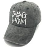 011364 Women's Embroidered Adjustable Denim Baseball Cap Tail Hat Dog Mom - Image 12