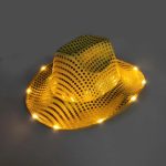 CEN-003 Factory Directly Wholesale LED Flashing Light up Cowboy Hat With Sequins for Party Performance - Image 5