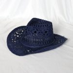 Wholesale Summer Beach Outdoor Sunshade Straw Sun Hat Western Cowboy Jazz Hat Wide Brim Handmade Retro Hollow Cowgirl Fedora Hat - Image 8