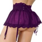 Hot Selling Lingerie Translucent Lace Garter Belt Bandage Adjustable Underpants Sexy Mini Skirt for Women - Image 6