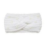 Fashion Pearls Knitted Headband Women Cross Knotted Bands Autumn Winter Ear Warmer Protectors Wide Turban Hair Accessories - Image 8