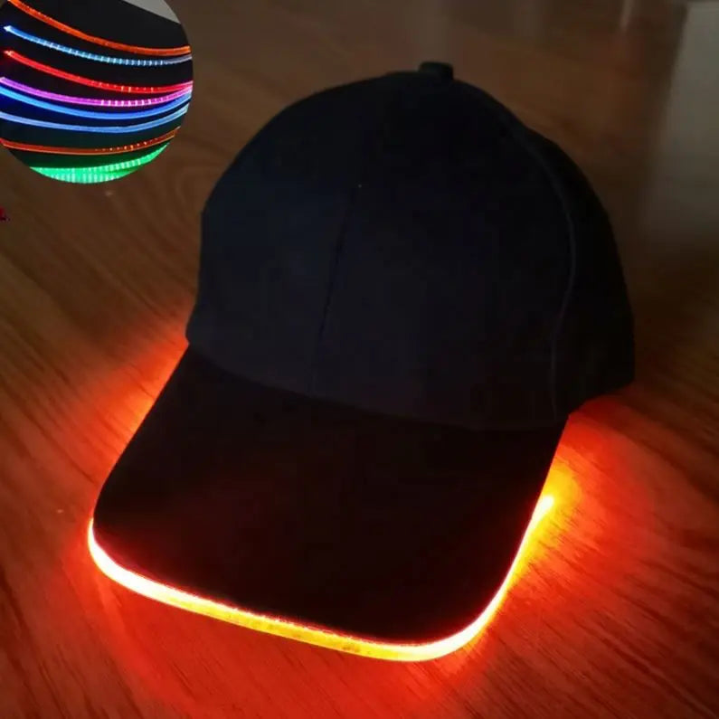 H7ed12c8096594bf4b8fb24d8d723186bs FREE SAMPLE Embroidered Cotton Men Hat Led Flashing Light up Shiny Fitted Baseball Sports Hat Cap With Custom logo - Image 1