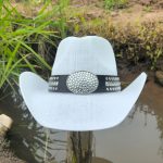 Bigfans High Quality Fashionable City Walk Men Paper Straw Cowboy Hat Wide Brim Rhinestone Band Wide Brim Sombreros for Cowgirl - Image 7