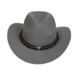 Children's Felt Upturned Bristle Jazz Bull Head Accessory Solid Color Top Wide Brim Western Cowboy Hat - Image 13