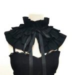 Cheap Custom Pleated Detachable Women Capelet Blouse Royal Ruffles Faux False Collar - Image 2