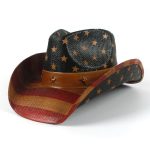 Texas Usa American Western  Men's Paper Straw Shapable Brim Sombreros Us Flag Printing Cowboy Hat - Image 7
