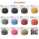 Washed Cap Without Brim Visorless Docker Hats Vintage Dstressed Brimless Baseball Caps With Custom logo - Image 6