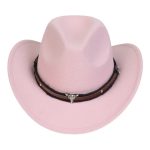 Children's Felt Upturned Bristle Jazz Bull Head Accessory Solid Color Top Wide Brim Western Cowboy Hat - Image 20
