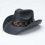 Distressed Ombre Brown Paper Cowboy Hat with Longhorn Bull Concho Rivet Vintage Western Cowgirl Design Daily Party - Image 8