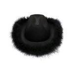Western Style for Women Girl Rolled Fedora Hat Feather Edge Pink Cowboy Cowgirl Hats - Image 6