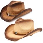 Fashion High Quality Handmade Paper Straw Wholesale Wide Brim Cowboy Hat Bohemian Style Carved Sun Hats Sombreros - Image 2