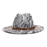 High Quality Bulk Sale Custom Wide Brim Leopard Felt Fedora Hat Cheetah Print - Image 37