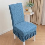 Modern Simple Elastic All-In-One Thickened Jacquard Slipcover Straight Back Dining and Table Chair Cover - Image 14