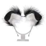 Cute Plush Dog Headbands Women Furry Animal Ears Hair Hoop Handmade Costume Cosplay Long Fur Headpiece Party Hairband