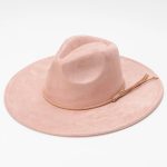 Wholesale Pink Wide Brim Hats Women Suede Vegan Fedora Hat Formal Dress for Party Scene - Image 20