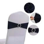 Colorful Stretch Spandex Bow Decoration Chair with Universal Buckle Slider for Wedding Hotel Banquet Birthday Party - Image 27