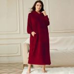 Winter Warm Sweatshirt Long Sleep Rope Homewear Adults Thick Flannel Hoodie Oversized Weighted Wearable Blanket - Image 7