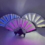 Foldable Hand Fan With Led Light Glowing Fluorescent Discoloration Fan for Night Performance Dj Bar Club Room Party Decoration - Image 4