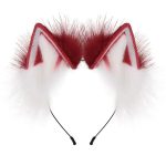 New Style Plush Lovely Faux Fur Wolf Fox Cat Ears Headband Anime - Image 3